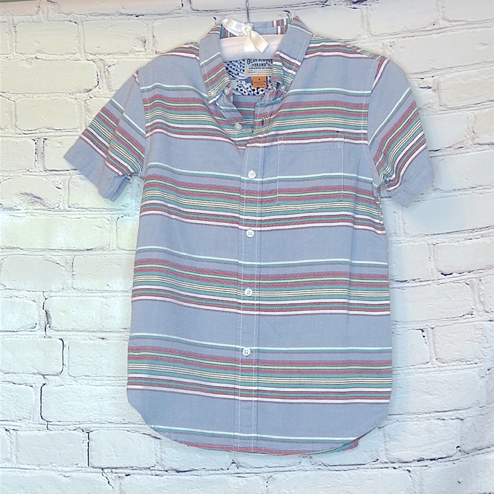 Olde School Brand Boy’s Short Sleeve Button Down Shirts Size 8